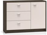 Cassettiera Avante Credenza Windmill Rovere Scuro Cashmere Lucido Larghezza Selezionabile,117Cm