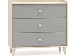 Cassettiera Mevel 90X40X85Cm Colore Selezionabile, Sabbia Del Deserto / Grigio Palladio