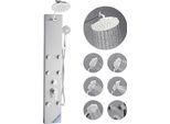 Sistema A Torre Per Pannelli Doccia Vevor (3 In 1) Con Soffione A Pioggia, Colonna Doccia (124 Cm) In Acciaio Inox Spazzolato, Sistema Di Massaggio A Pioggia Per Montaggio A Parete, Con Doccetta E 6 Piccoli Getti Massaggianti