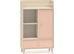 Cassettiera Shelf Mevel 80X40X131Cm Colore Selezionabile 1 Anta, Desert Sand / Millennial Pink