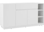 Cassettiera Bristol 163X40X86Cm Grigio Cosmo Evoke Rovere Senza Maniglie, Bianco