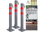 Bettizia Barriera Posticcia 3X Barriera Per Parcheggio Pieghevole 66Cm Bloccabile In Acciaio Inox