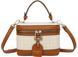 Gallantry, Borsa Da Donna Vanity Con Motivo Pied-De-Poule E Manico Fisso, Marrone/Beige