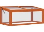 Serra Fortuna Lai Con Copertura, Resistente Alle Intemperie, In Legno E Policarbonato, Arancione, 90X46X40 Cm