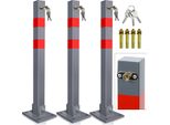 Hebitod Barriera Post 3X Parcheggio Barriera Pieghevole 66Cm Bloccabile In Acciaio Inox