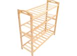 4 Tier Wood Shoe Organizer Space Saving Standing Decor Home Shoe Storage Rack For Entryway Closet Living Room (Organizzatore Di Scarpe In Legno A 4 Livelli)