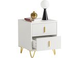 Sobuy Comodino Con 2 Cassetti - Tavolino - Tavolino Da Divano - Tavolino Da Salotto - Tavolino Da Camera Da Letto - Comodino Con 2 Cassetti Per Soggiorno