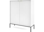 Cassettone Nova 104X39X125Cm Bianco A 2 Ante