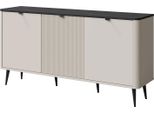 Credenza Marly Cassettiera 160X40X82Cm Colore Selezionabile 3 Ante, Cashmere / Pietra Grigia