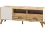 Mobile Tv Basso Skandi 124X40X54Cm Bianco Rovere Wotan