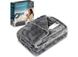 Coperta Elettrica Riscaldante 180X130 Con Spegnimento Automatico E 10 Livelli Di Temperatura Regolabili. Pelliccia Sintetica.