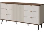 Credenza Marly Cassettiera 160X40X82Cm Colore Selezionabile 1 Anta Cashmere / Noce