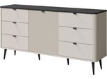 Credenza Marly Cassettiera 160X40X82Cm Colore Selezionabile 1 Anta Cashmere / Pietra Grigia