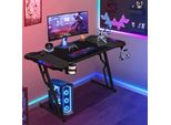 Bettizia Scrivania Da Gioco Ad Angolo 140X60Cm Scrivania Per Pc Scrivania Per Computer Gamer Scrivania Per Ufficio Con Porta Cuffie E Porta Bicchieri Scrivania Da Gioco Per Casa E Ufficio, Con Led