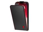 Custodia Flip In Pelle Torro Per Iphone 17 (Ricarica Magsafe) - Nero Con Dettagli Rossi