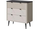 Cassettiera Marly 90X40X82Cm Colore Selezionabile, Cashmere / Pietra Grigia