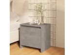 The Living Store Comodino Grigio Cemento 45X34X44,5 Cm Materiale A Base Di Legno