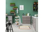 Carrello Portaoggetti Bianco A 4 Ripiani Con Ruote Per Cucina/Bagno