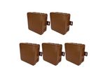 5X Scatola Di Derivazione Flessibile Per Montaggio A Superficie 100X100X41Mm IP54 12 Click-Ins Con Aperture Per L'estrazione Marrone V7 EDO777918 Edo Technic