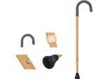 Inf Bastone Da Passeggio In Lega Di Alluminio Effetto Legno Con Impugnatura In Silicone E Maniglia Di Supporto