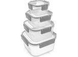 Orion | Set Di Contenitori Per Alimenti - 4 Pezzi - Con Coperchio E Guarnizione - Contenitore Per Alimenti - Lavabile In Lavastoviglie