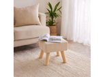 Pouf Imbottito In Corda - Seduta Morbida, Gambe In Legno