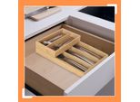Organizzatore Per Posate In Bambù Per Cassetti, 2 Pezzi, 6 Scomparti