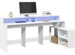 Maison Exclusive - Scrivania Con Luci Led Bianca 200X104X91 Cm In Truciolato