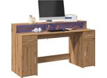 Maison Exclusive - Scrivania Con Luci Led Rovere 160X55X91 Cm In Legno Multistrato