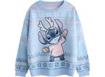 Lilo & Stitch - Maglia Per Bambina, Disegno Natalizio NS8993 (146-152) (Blu)