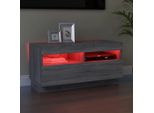 The Living Store Mobile Tv Con Luci Led Grigio Sonoma 80X35X40 Cm