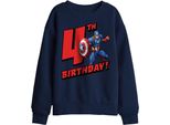 Captain America - Felpa Per Bambini, 4. Geburtstag TV29697 (128) (Marine)