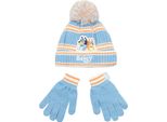 Bluey - Cappello E Guanti Per Bambina, Figura NS9002 (Taglia Unica) (Blu/Arancio)