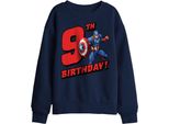 Captain America - Felpa Per Bambini, 9 Anni TV29631 (152-158) (Marine)