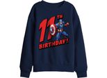 Captain America - Felpa Per Bambini, 11. Geburtstag TV29595 (128) (Marine)