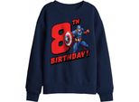 Captain America - Felpa Per Bambini, 8 Anni TV29704 (152-158) (Marine)