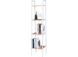Happyment Liva Libreria Industriale - 4 Livelli - Marrone - Libreria - Soggiorno, Camera Da Letto E Camera Dei Bambini - Legno E Metallo - 34X35X148Cm