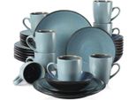 Servizio Da Tavola Morencia - 32 Pezzi - 8 Persone - Piatti Da Portata, Piatti Fondi E Piatti Da Colazione - Verde - Ceramica