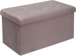 Happyment Panca Moderna Nero - Panca In Velluto Con Coperchio - Con Spazio Di Archiviazione - Cassapanca, Pouf E Sgabello - Rosa - 76×38×38Cm