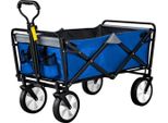 Carrello Pieghevole - Trasporto Bambini - Blu/Grigio - Maniglie Regolabili - 80Kg - 90L