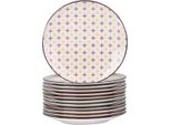 Set Da Portata Marlito - 12 Pezzi - 4 Persone - Piatti Da Pranzo, Piatti Fondi E Piatti Da Colazione - Colori Misti - Ceramica