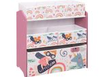 Scaffale Per Libri E Giocattoli Happyment Per Bambini - Rosa - Camera Dei Bambini - Contenitore - Mdf