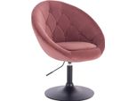 Sgabello Da Bar Nero Deluxe Industrial - Sgabello Da Bar Con Schienale - Altezza Regolabile - Seduta In Velluto - Rosa - 1 Pezzo- Sgabello Da Cucina E Da Bar