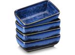 Set Da Portata Tida - 4 Pezzi - 4 Persone - Piatti Da Portata, Piatti Fondi E Piatti Da Colazione - Blu - Ceramica