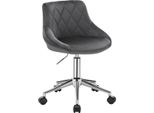 Sedia Da Ufficio - Grigio Scuro - Ergonomica - Velluto - Su Rotelle - Regolabile In Altezza