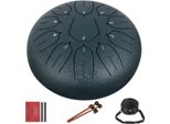Happyment Tamburo A Lingua D'acciaio - 25 Cm - 11 Toni - Tamburo A Mano - Tong Drum - Yoga - Hand Pan - Blu Navy