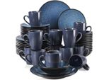 Servizio Da Tavola Bellagio - 48 Pezzi - 12 Persone - Piatti Da Pranzo, Piatti Fondi E Piatti Da Colazione - Blu - Ceramica
