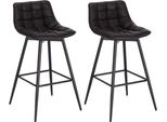 Sgabello Da Bar Bolt Edge – Pelle – Antracite – Con Schienale – Ergonomico – Set Da 2
