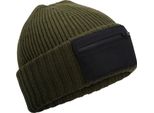 Beechfield - Berretto Da Uomo/Donna Unisex, Con Cerniera BC6978 (Taglia Unica) (Verde Militare/Nero)