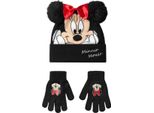 Disney - Cappello E Guanti Per Bambina, "Minnie Mouse"" NS8994 (Taglia Unica) (Nero/Rosso)"